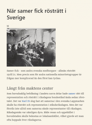 Exempel på en text med läsvy.