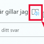 Bilden visar ikonen för att få frågorna i Formuläret upplästa
