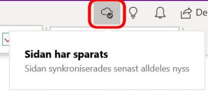 Kolla synkroniseringen av anteckningsboken.