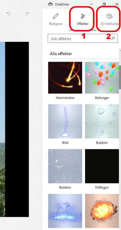 Effekter och 3D