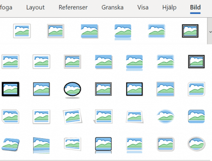Välj olika bildformat.