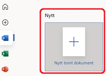 Ikonen för nytt dokument.