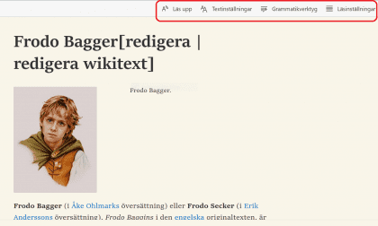 Inställningar för avancerad läsare.