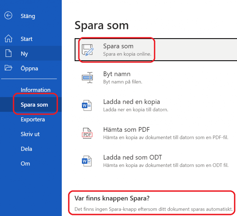 Spara dokument.