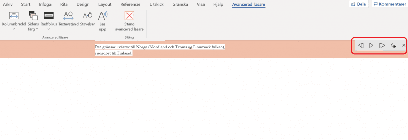 Markera texten för uppläsning.