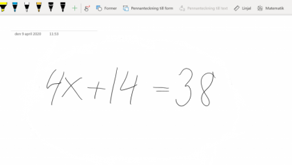 Skriva en ekvation i OneNOte