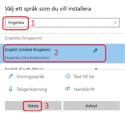 Välja tangentbordspråk