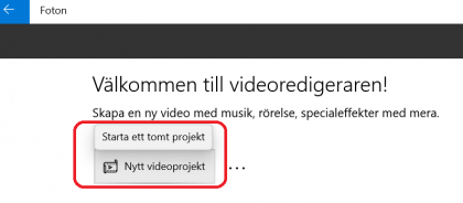 Nytt videoprojekt