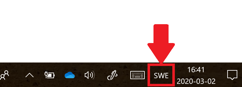Leta upp SWE längst ner till höger.