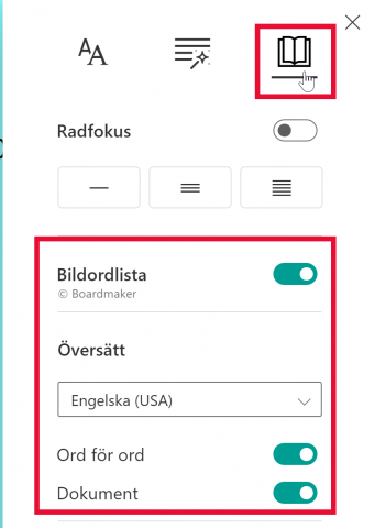 Avancerad Läsare - läsinställningar
