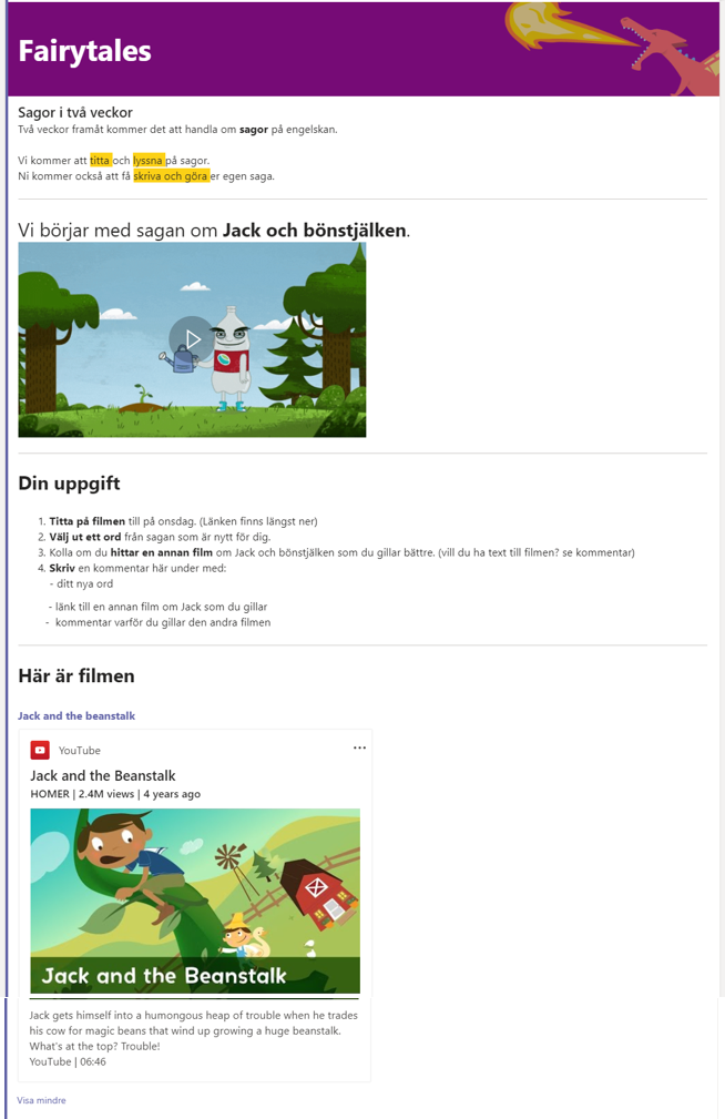 Bild på ett multimodalt inlägg