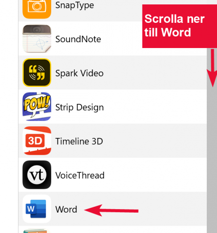 Bild visar iTunes - fildelning - Word