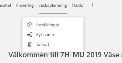 ta bort flik genom att högerklicka