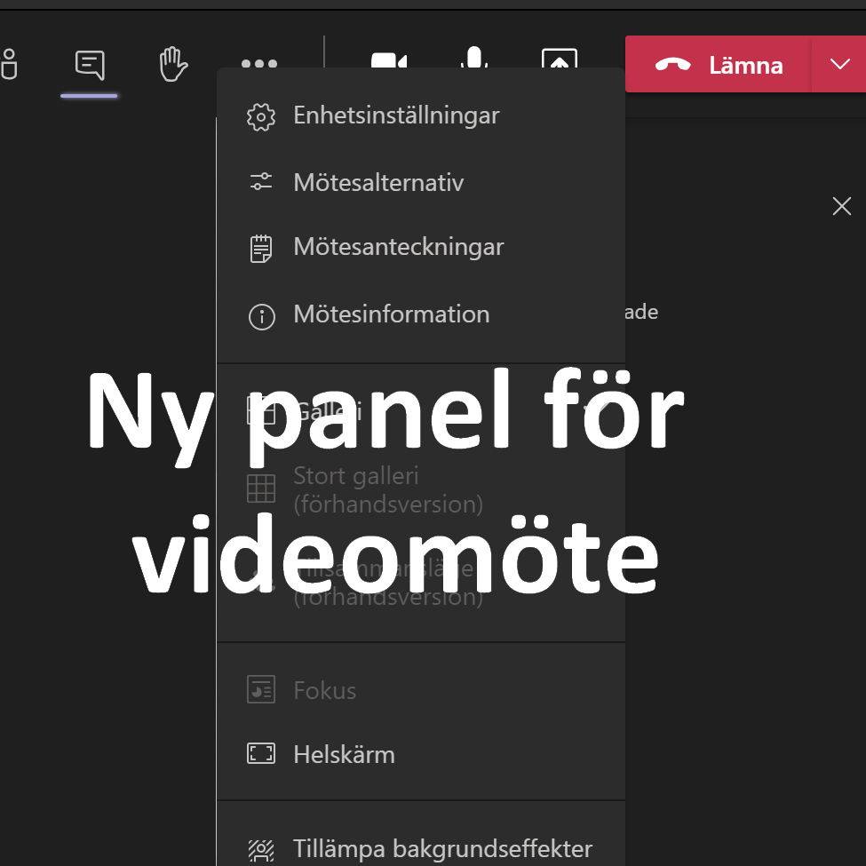 Ny panel för videomöten ht 2020
