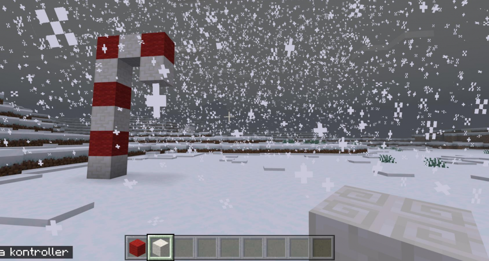 En polkagris byggd i Minecraft