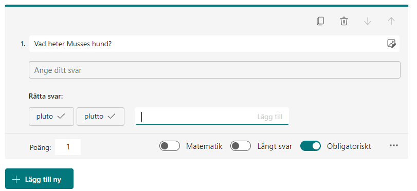 fråga med textsvar