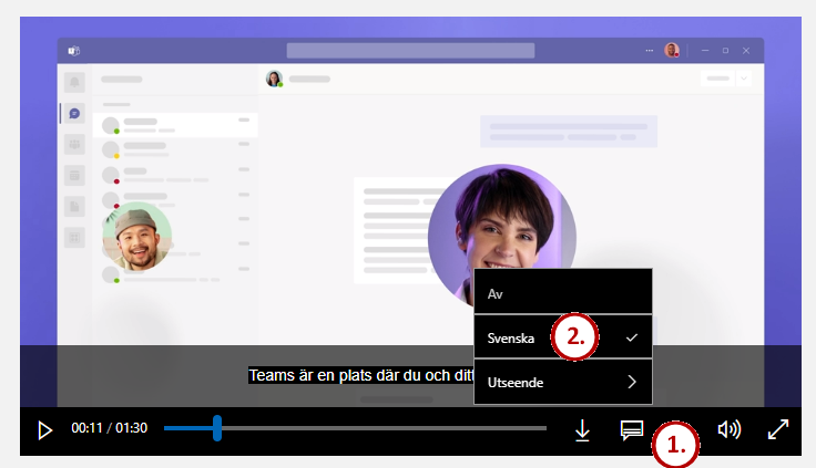 Slå på textning av video på svenska.