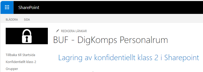 Menyn i K2 med genväg till Grupper.