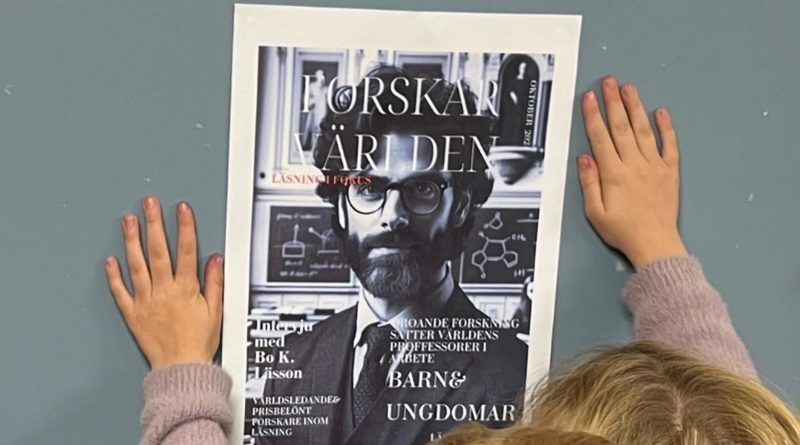 Barn som tittar på en AI-genererad affisch